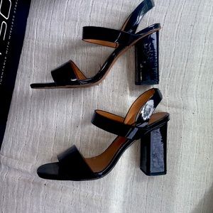 Cute patent leather sandals